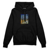 Road with Cypress and Star Oversize Hoodie – Siyah