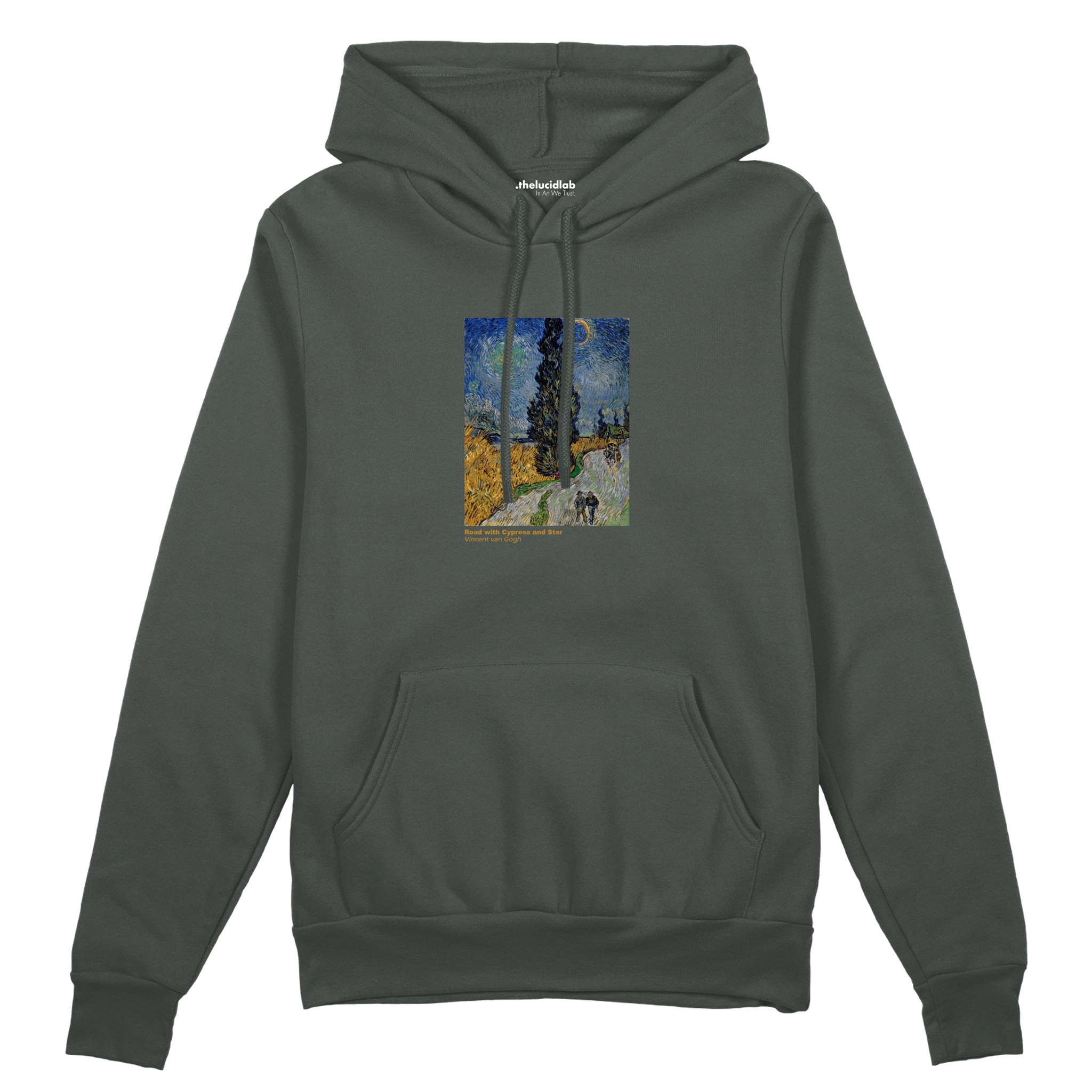 Road with Cypress and Star Oversize Hoodie – Antrasit