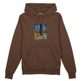 Road with Cypress and Star Oversize Hoodie – Kahverengi