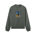 Road with Cypress and Star Oversize Sweatshirt – Antrasit