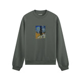 Road with Cypress and Star Oversize Sweatshirt – Antrasit