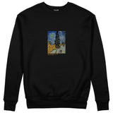 Road with Cypress and Star Sweatshirt – Siyah