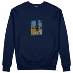 Road with Cypress and Star Sweatshirt – Lacivert