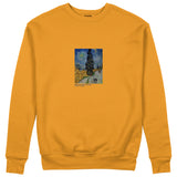 Road with Cypress and Star Sweatshirt – Turuncu