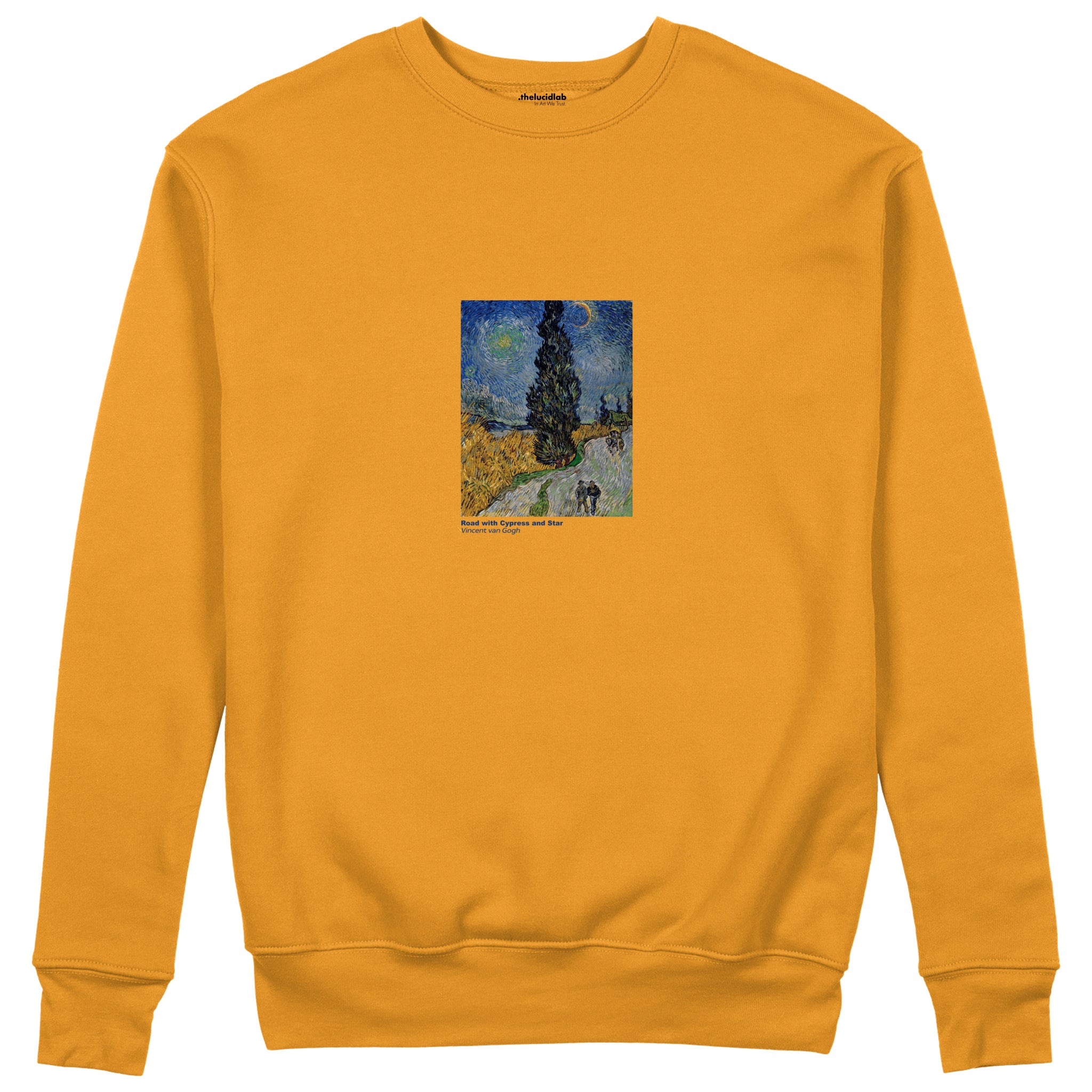 Road with Cypress and Star Sweatshirt – Turuncu