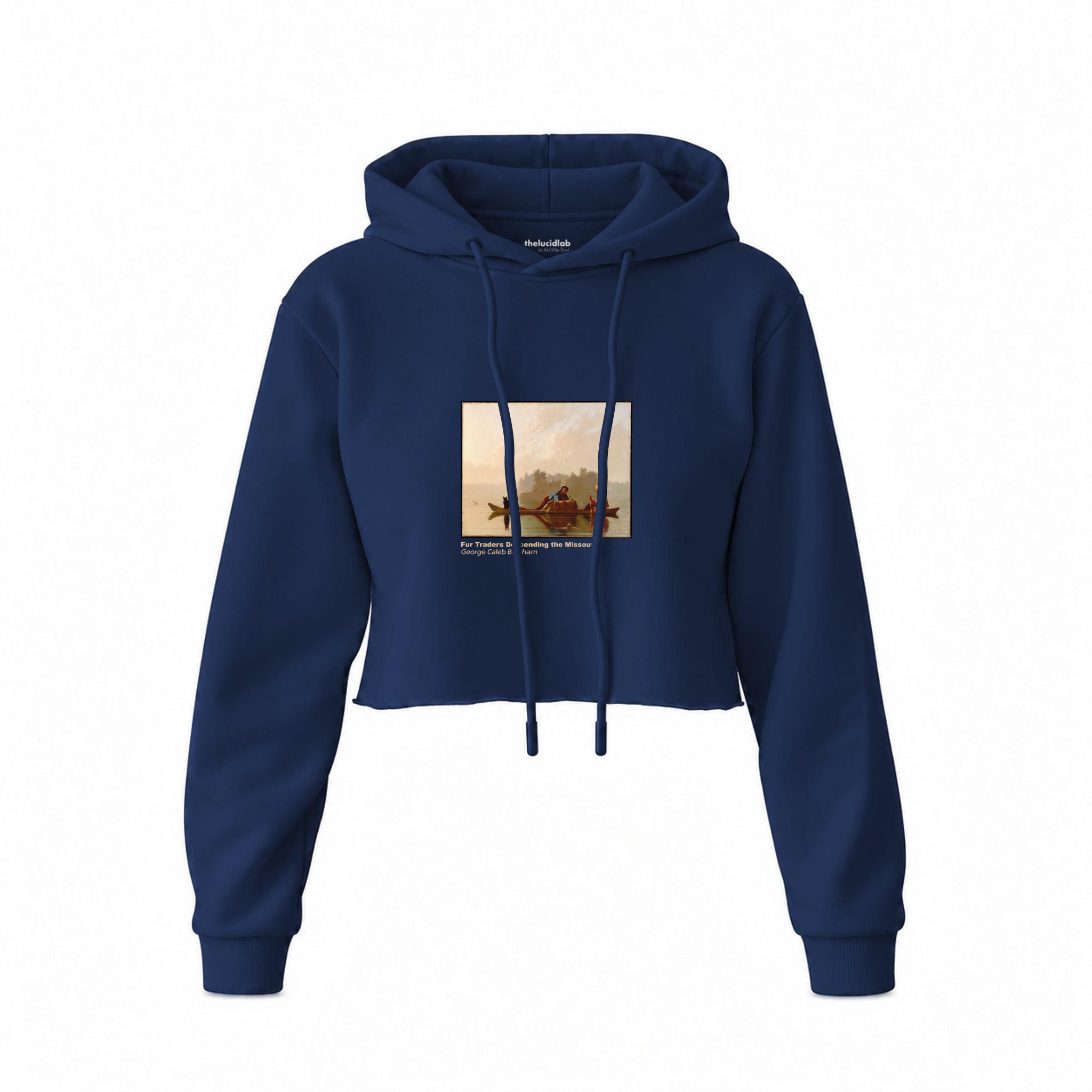 Fur Traders Descending the Missouri Crop Hoodie – Lacivert