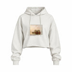 Fur Traders Descending the Missouri Oversize Crop Hoodie – Beyaz