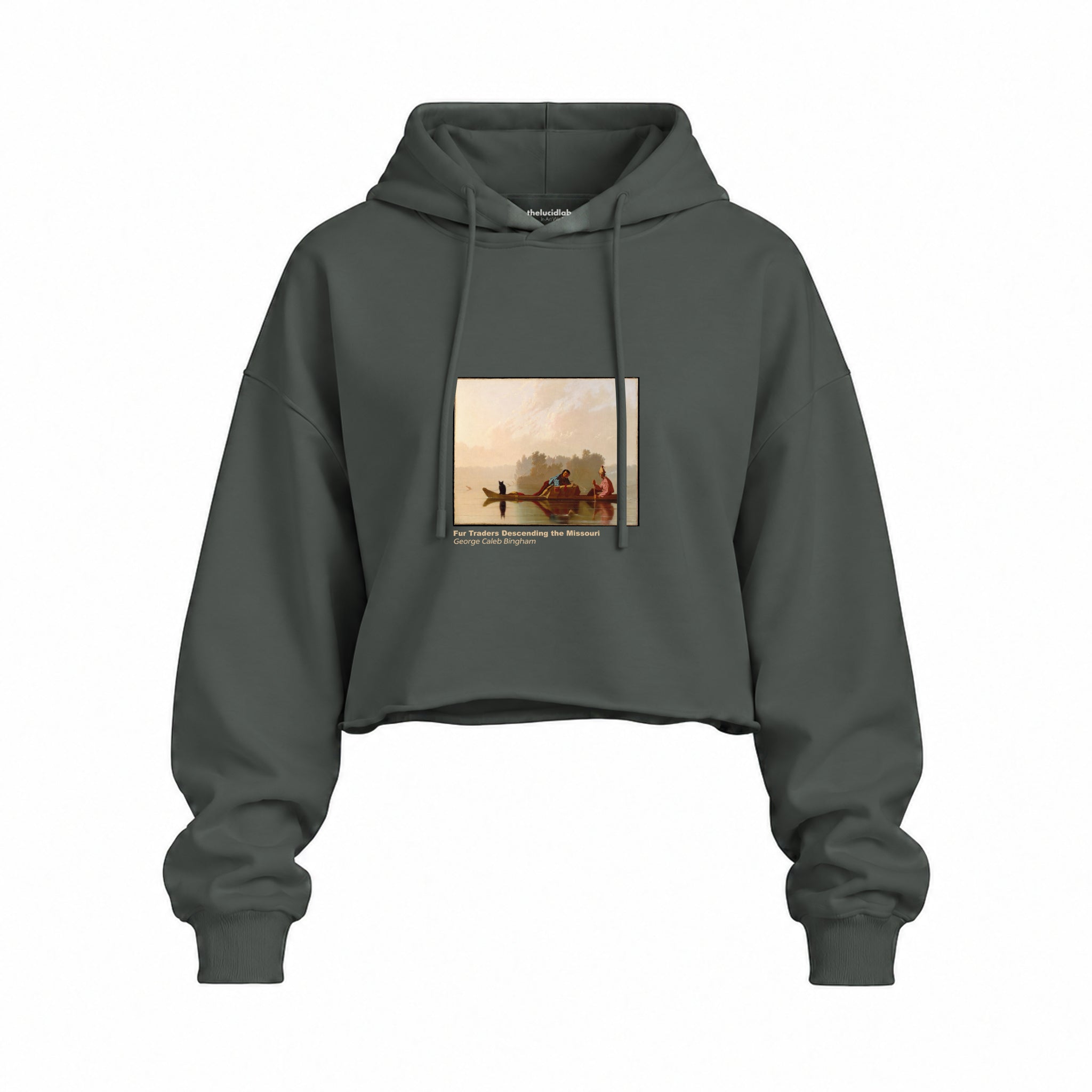Fur Traders Descending the Missouri Oversize Crop Hoodie – Antrasit