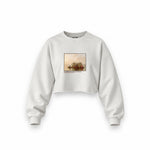 Fur Traders Descending the Missouri Oversize Crop Sweatshirt – Beyaz