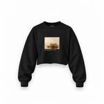 Fur Traders Descending the Missouri Oversize Crop Sweatshirt – Siyah