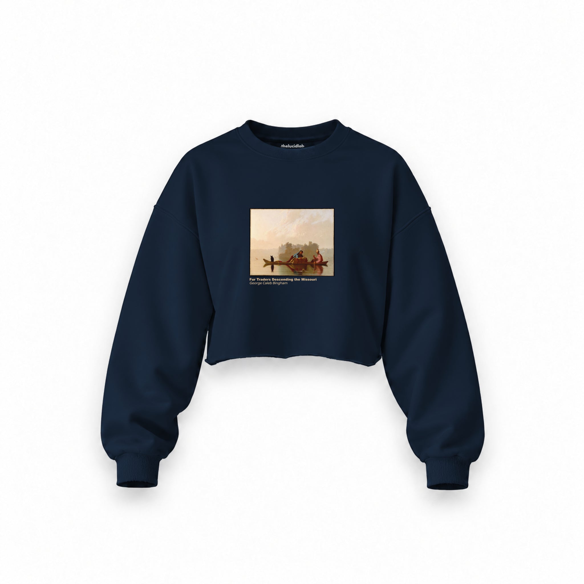 Fur Traders Descending the Missouri Oversize Crop Sweatshirt – Lacivert