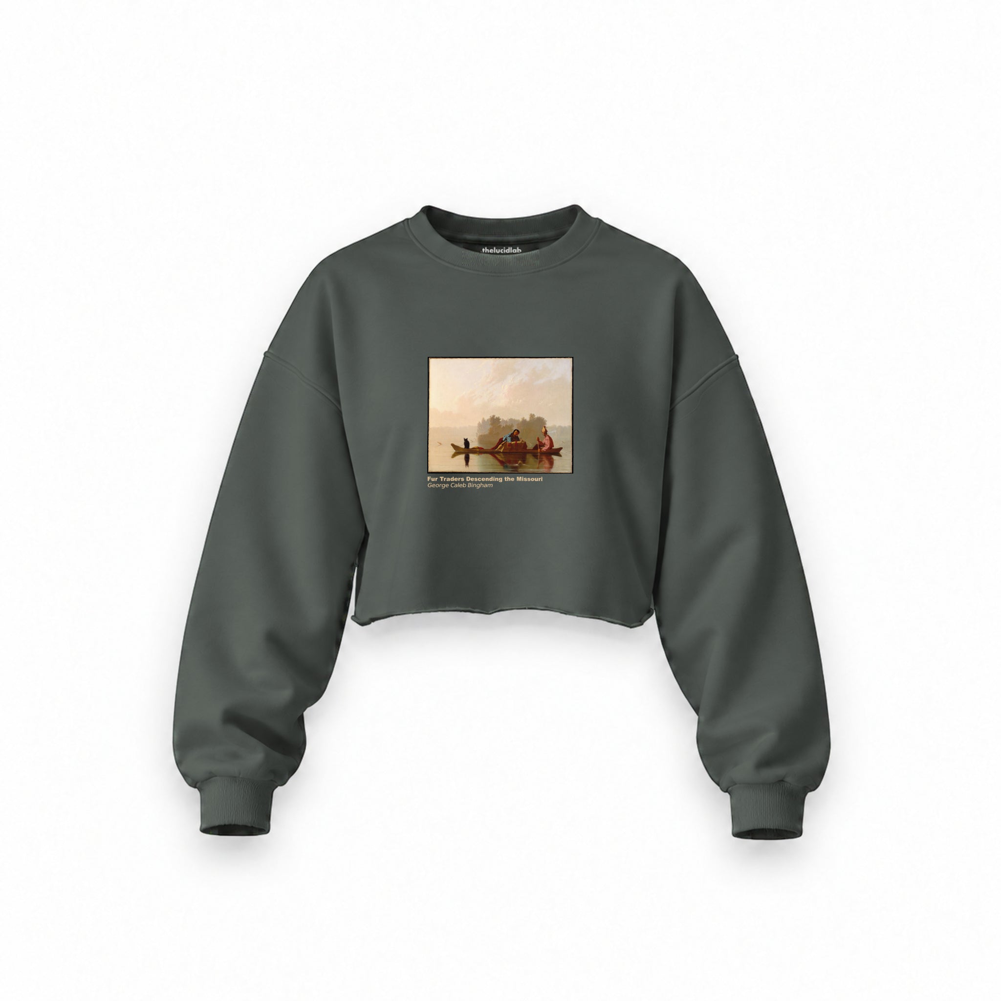 Fur Traders Descending the Missouri Oversize Crop Sweatshirt – Antrasit