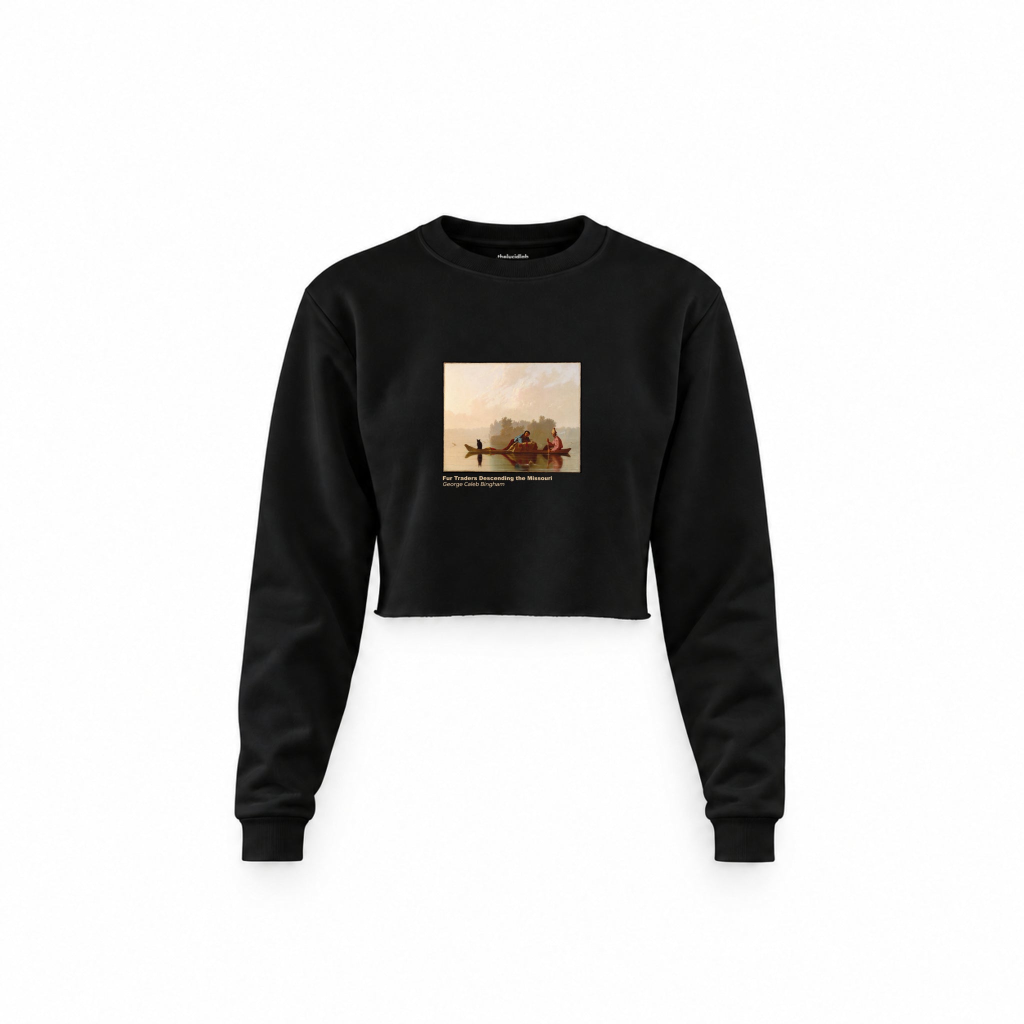 Fur Traders Descending the Missouri Crop Sweatshirt – Siyah