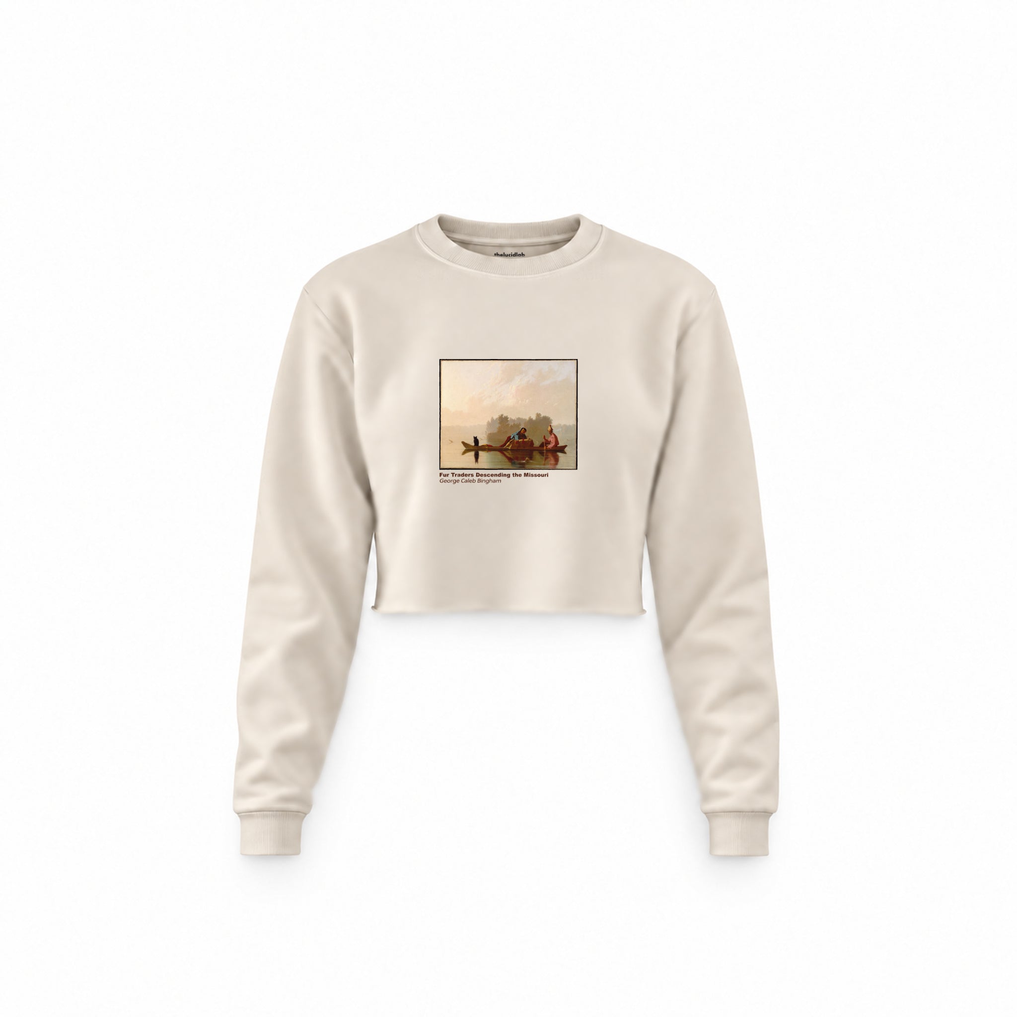 Fur Traders Descending the Missouri Crop Sweatshirt – Krem