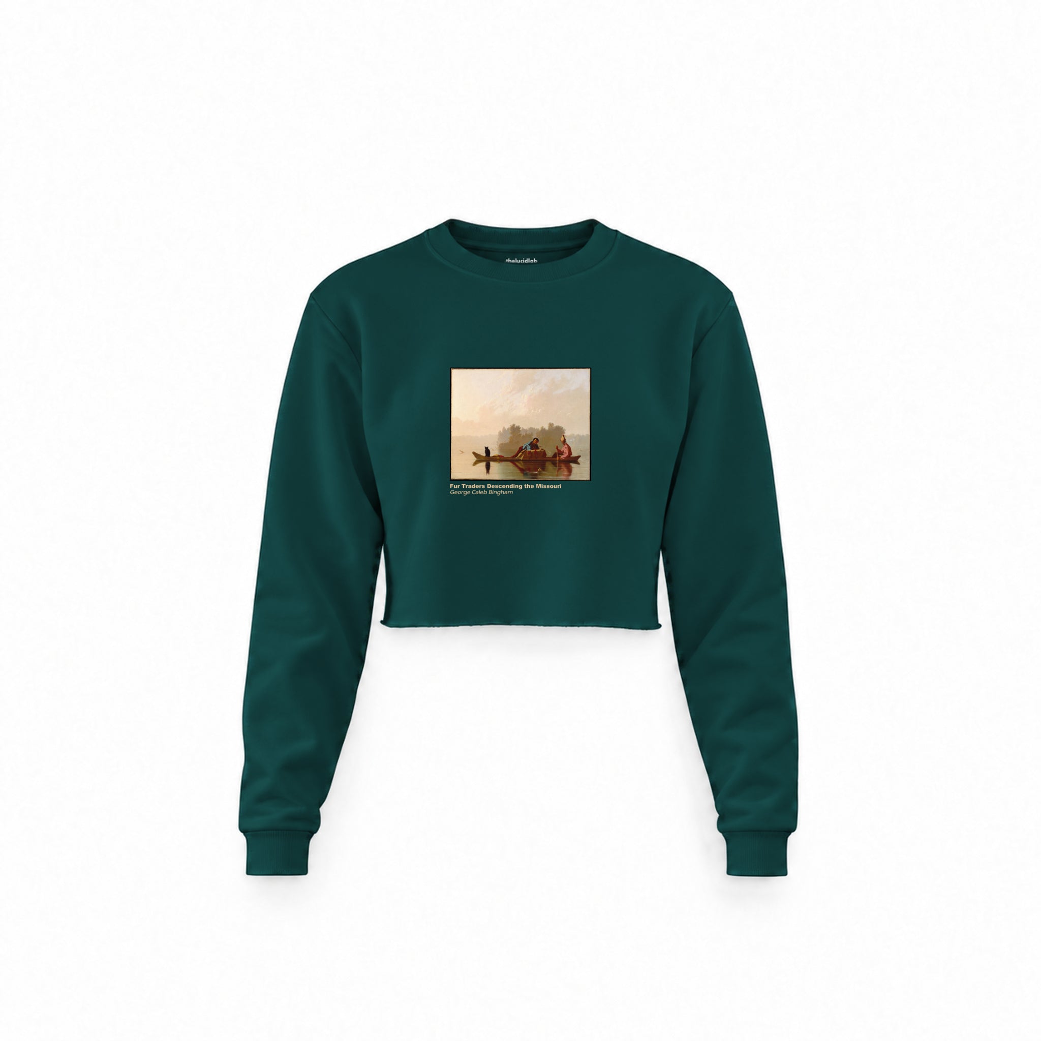 Fur Traders Descending the Missouri Crop Sweatshirt – Koyu Yeşil