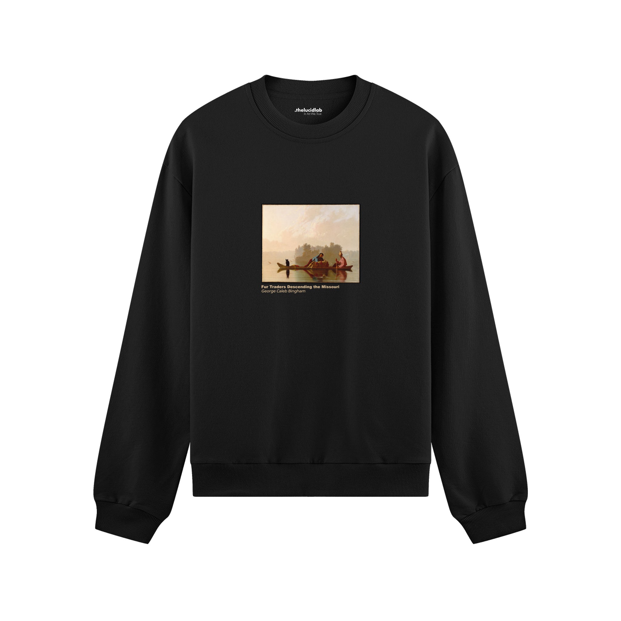Fur Traders Descending the Missouri Oversize Sweatshirt – Siyah