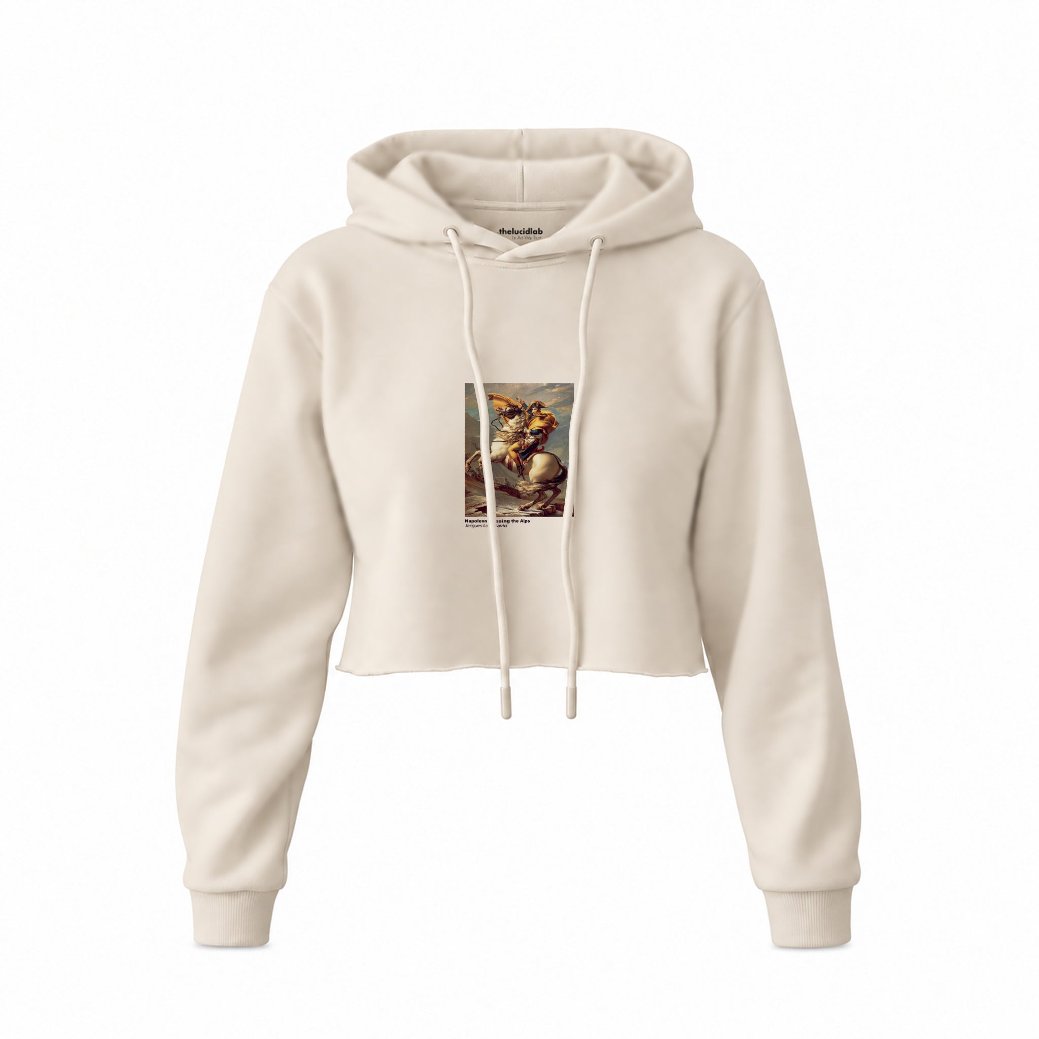 Napoleon Crossing the Alps Crop Hoodie – Krem