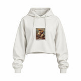 Napoleon Crossing the Alps Oversize Crop Hoodie – Beyaz