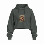 Napoleon Crossing the Alps Oversize Crop Hoodie – Antrasit