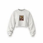 Napoleon Crossing the Alps Oversize Crop Sweatshirt – Beyaz