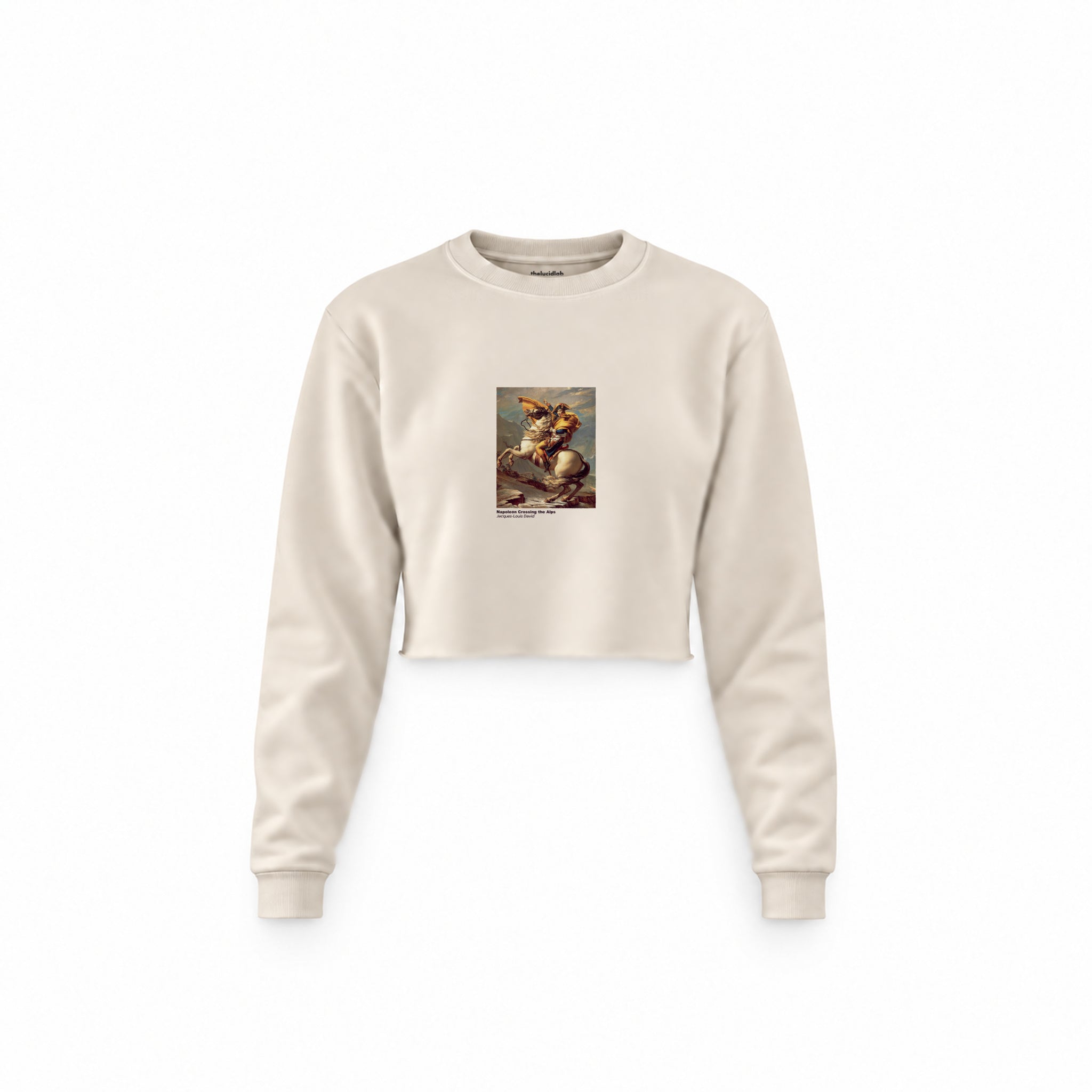 Napoleon Crossing the Alps Crop Sweatshirt – Krem