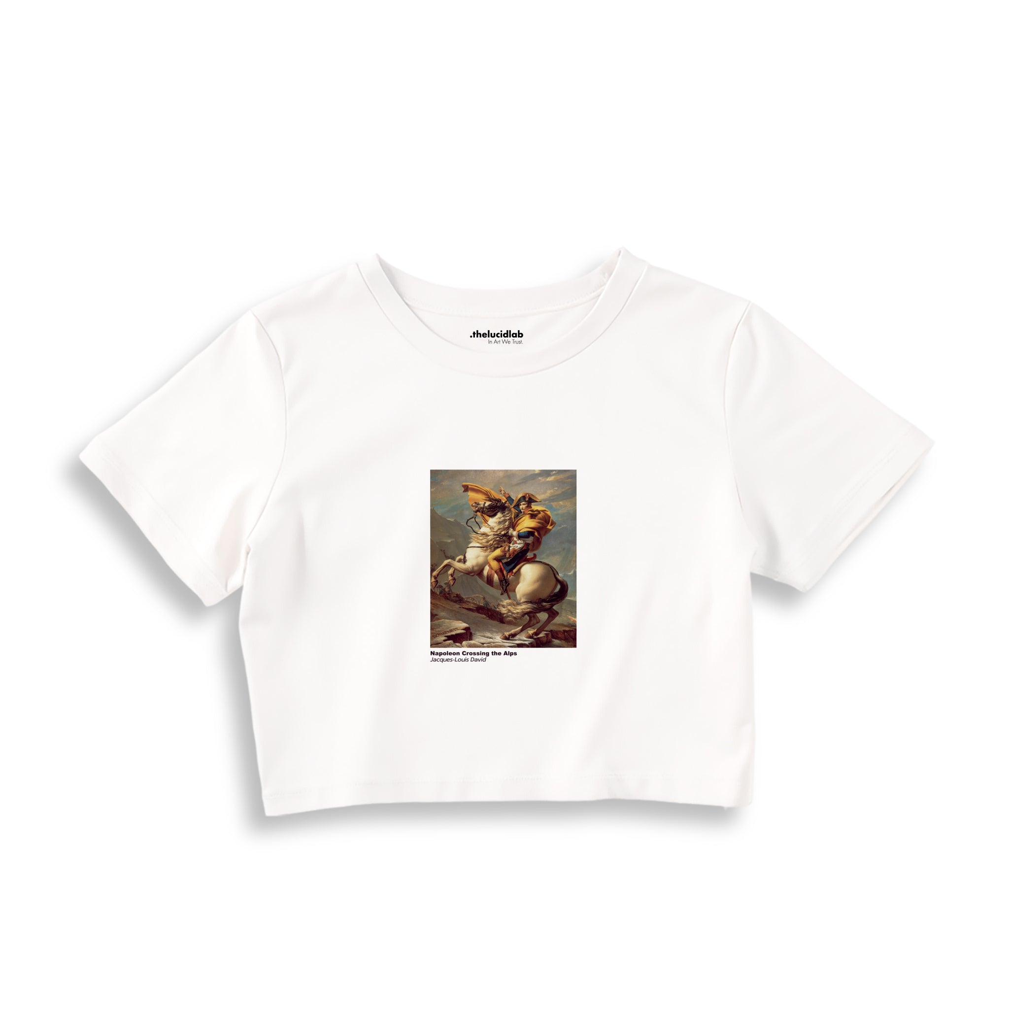 Napoleon Crossing the Alps Crop Tişört – Beyaz