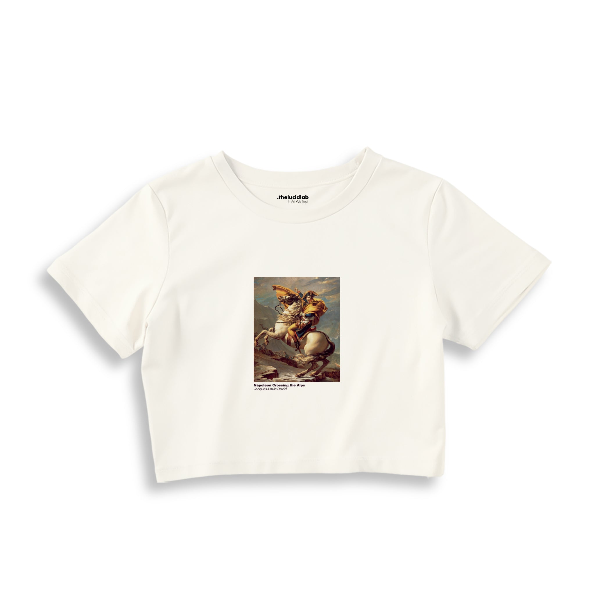 Napoleon Crossing the Alps Crop Tişört – Ekru