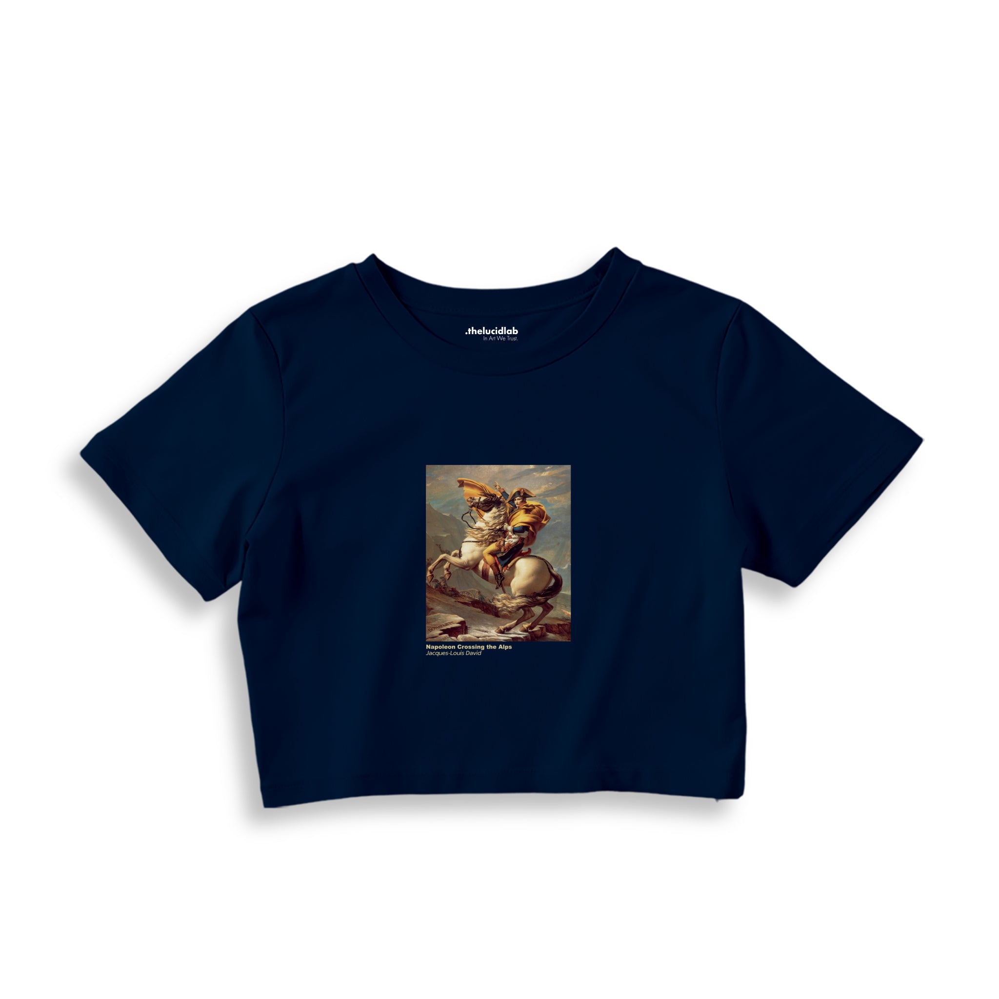 Napoleon Crossing the Alps Crop Tişört – Lacivert