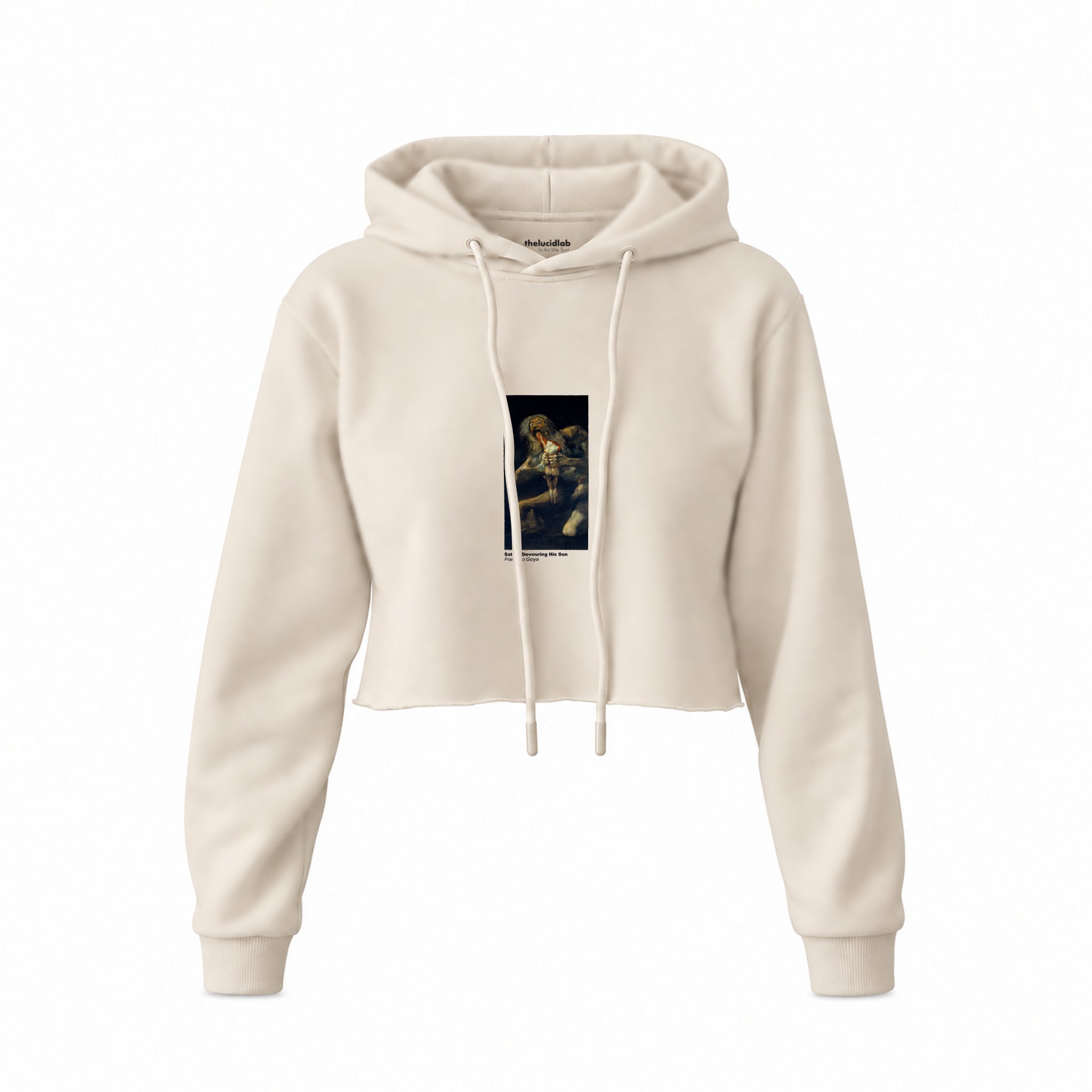 Saturn Devouring His Son Crop Hoodie – Krem