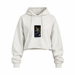 Saturn Devouring His Son Oversize Crop Hoodie – Beyaz