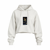 Saturn Devouring His Son Oversize Crop Hoodie – Beyaz