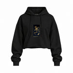 Saturn Devouring His Son Oversize Crop Hoodie – Siyah
