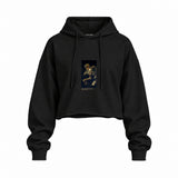 Saturn Devouring His Son Oversize Crop Hoodie – Siyah