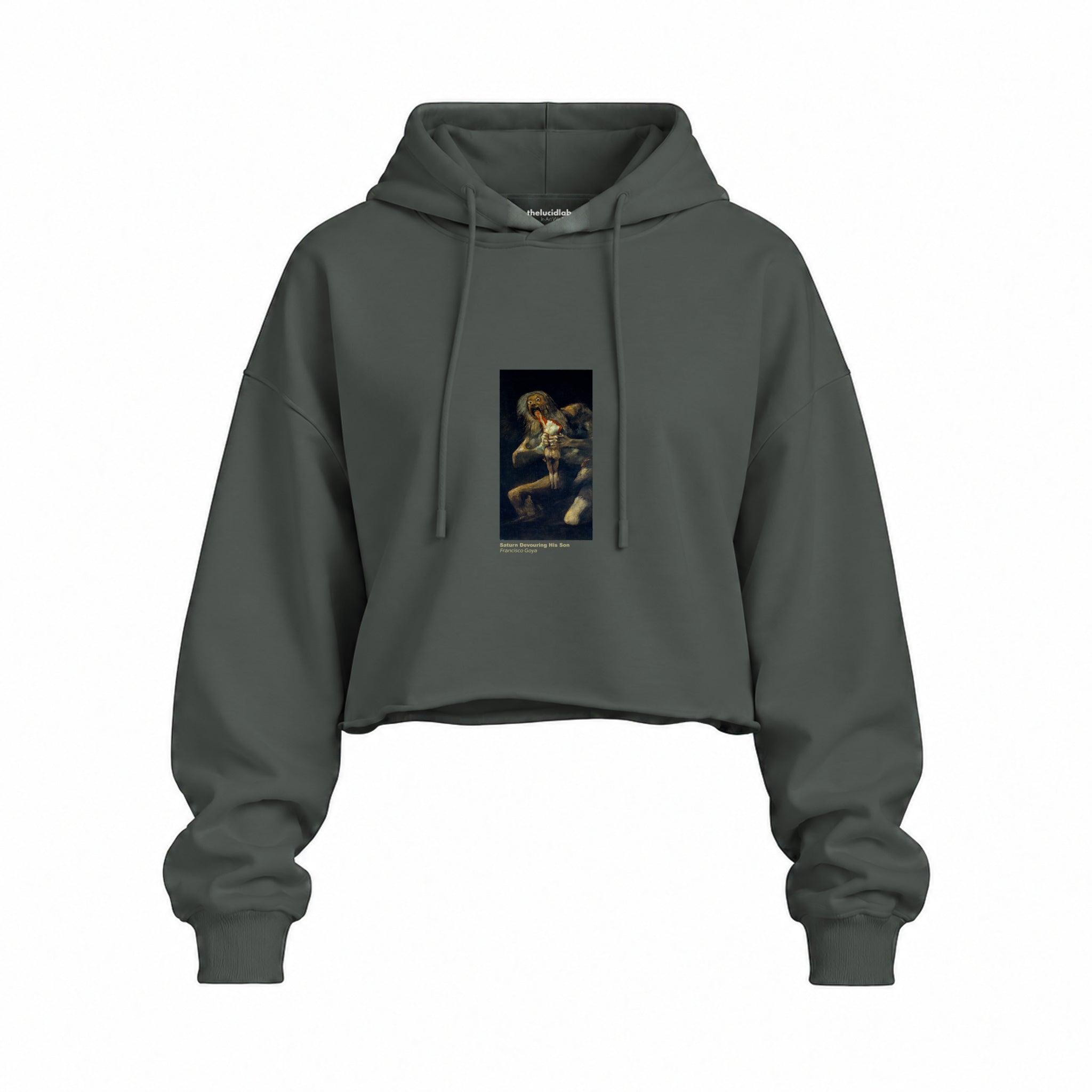 Saturn Devouring His Son Oversize Crop Hoodie – Antrasit