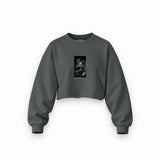 Saturn Devouring His Son Oversize Crop Sweatshirt – Antrasit