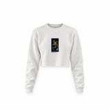 Saturn Devouring His Son Crop Sweatshirt – Beyaz