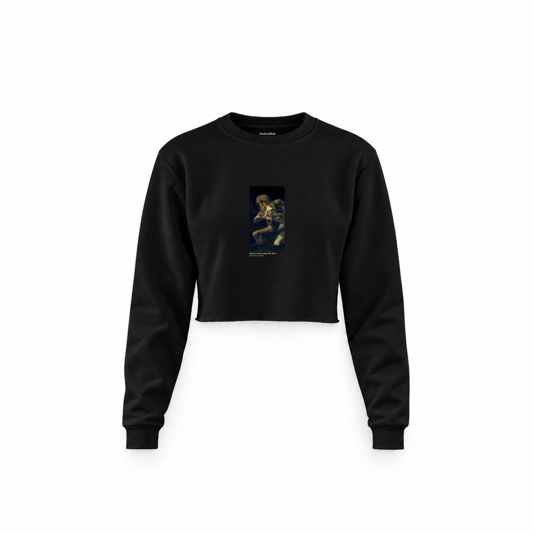 Saturn Devouring His Son Crop Sweatshirt – Siyah