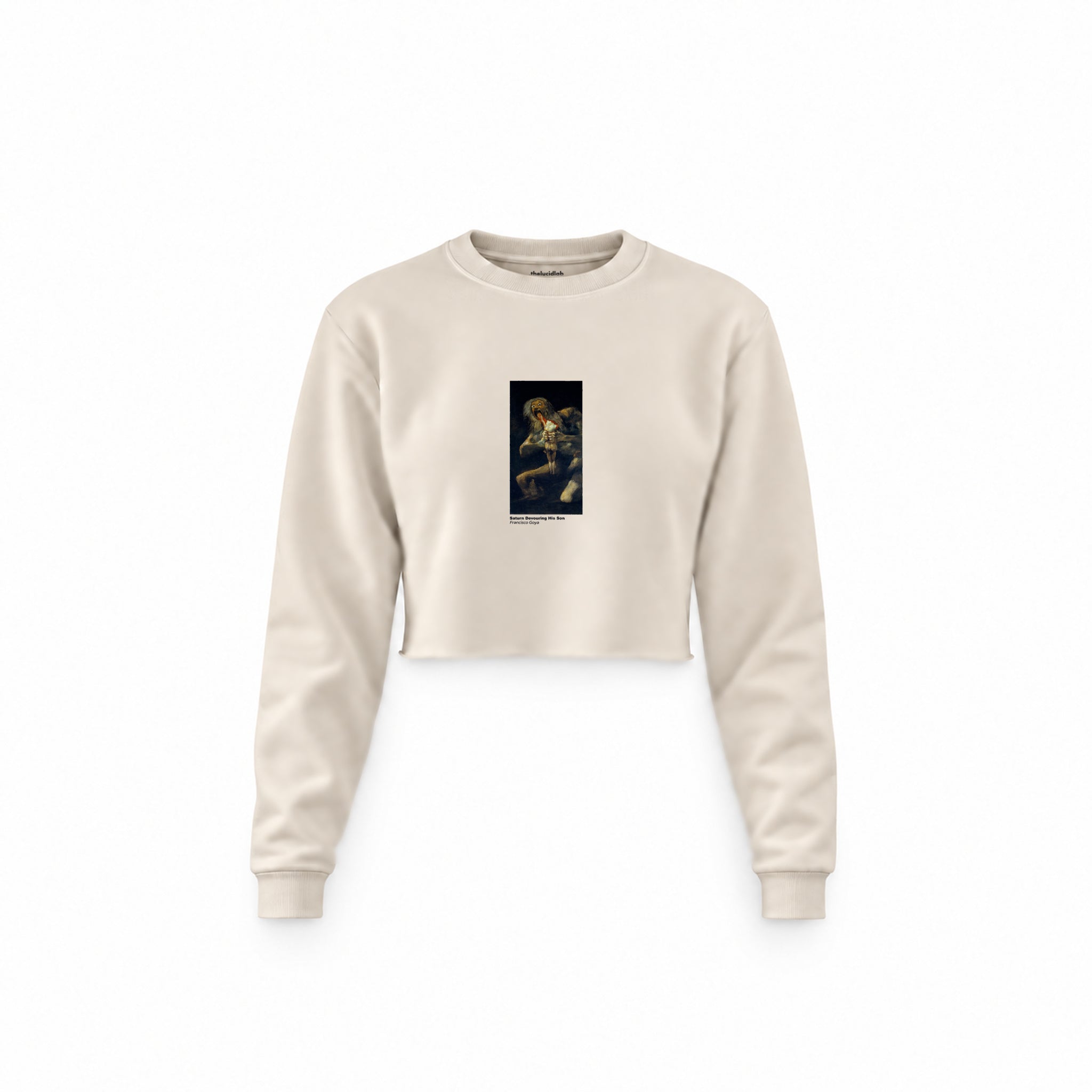 Saturn Devouring His Son Crop Sweatshirt – Krem
