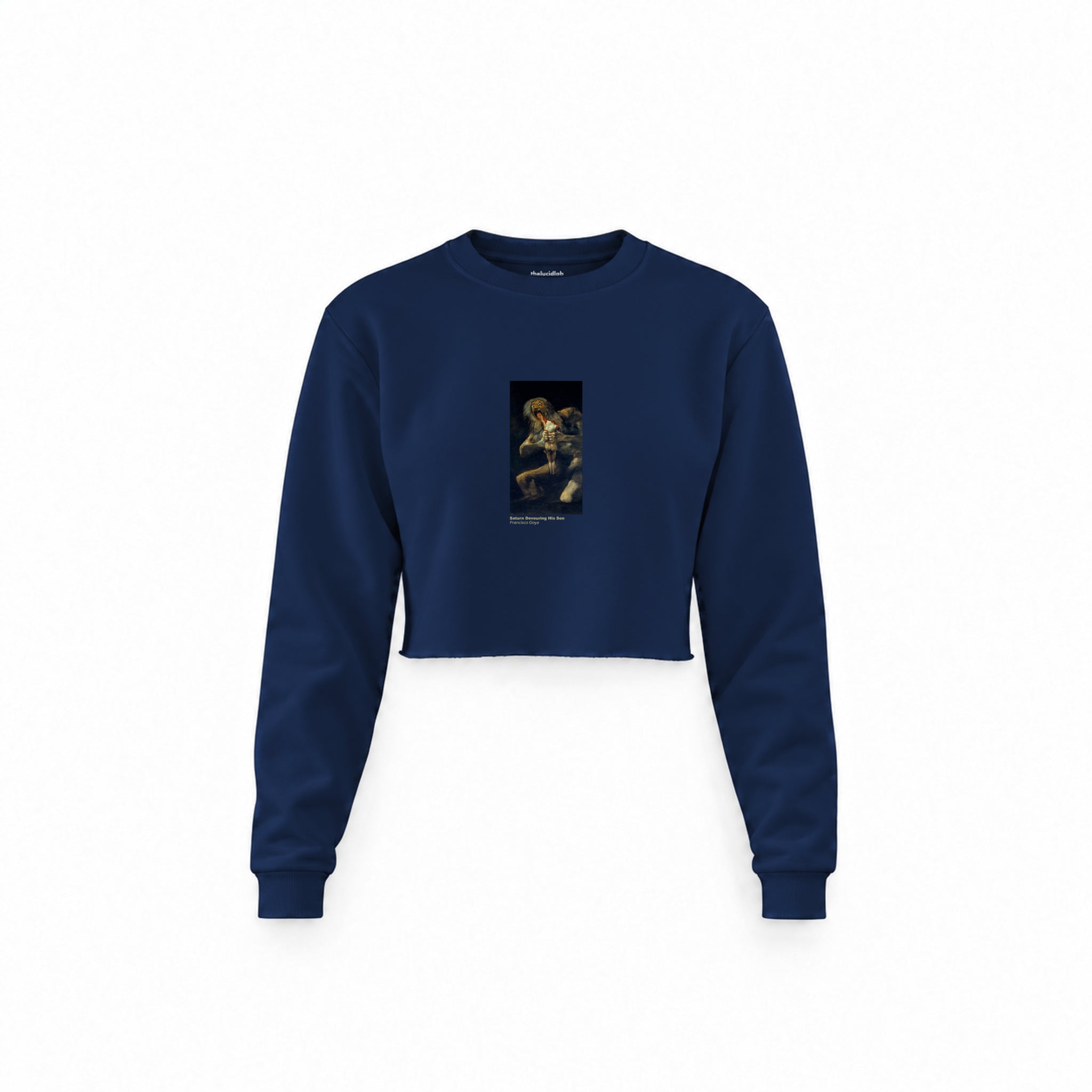 Saturn Devouring His Son Crop Sweatshirt – Lacivert