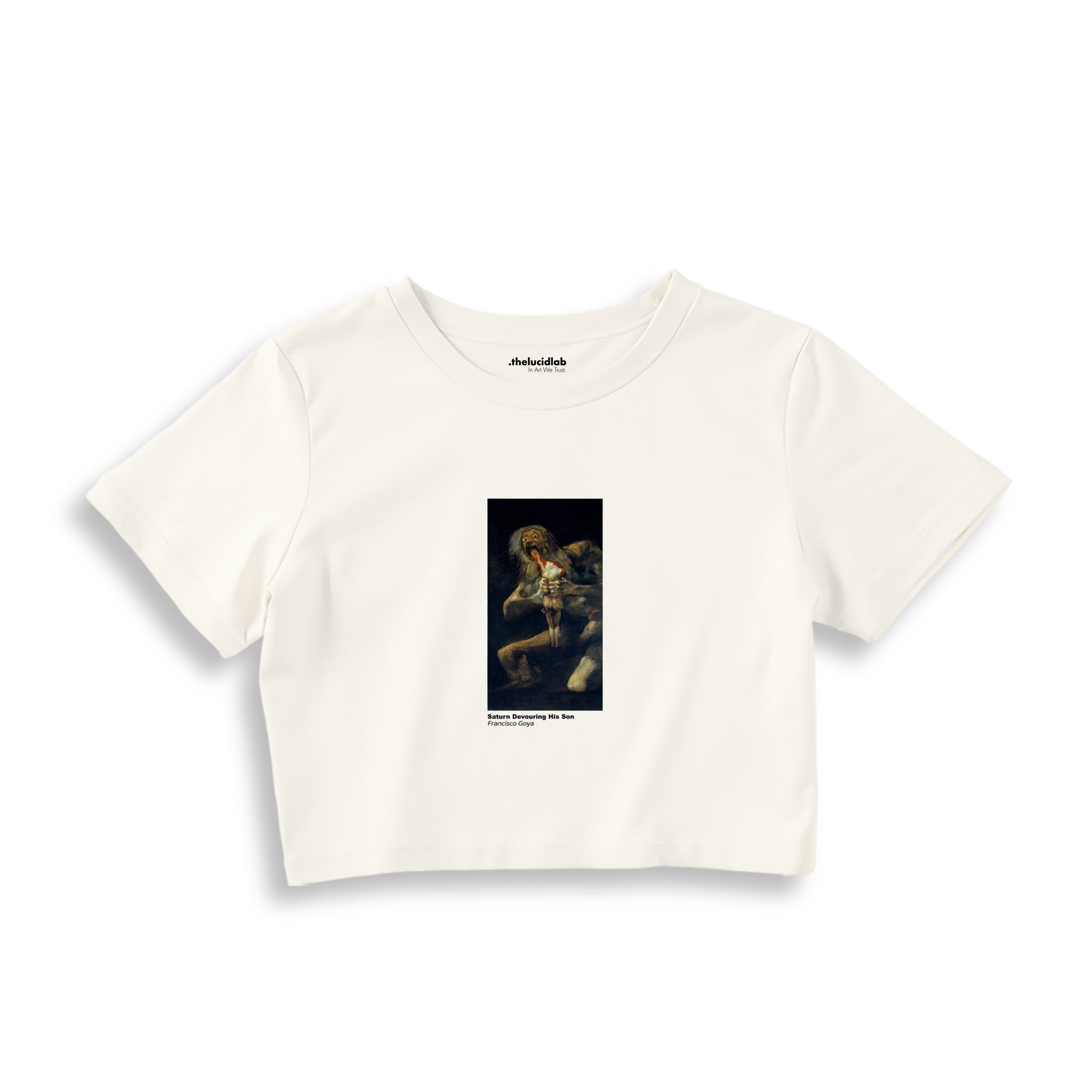 Saturn Devouring His Son Crop Tişört – Ekru