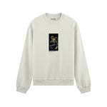 Saturn Devouring His Son Oversize Sweatshirt – Beyaz