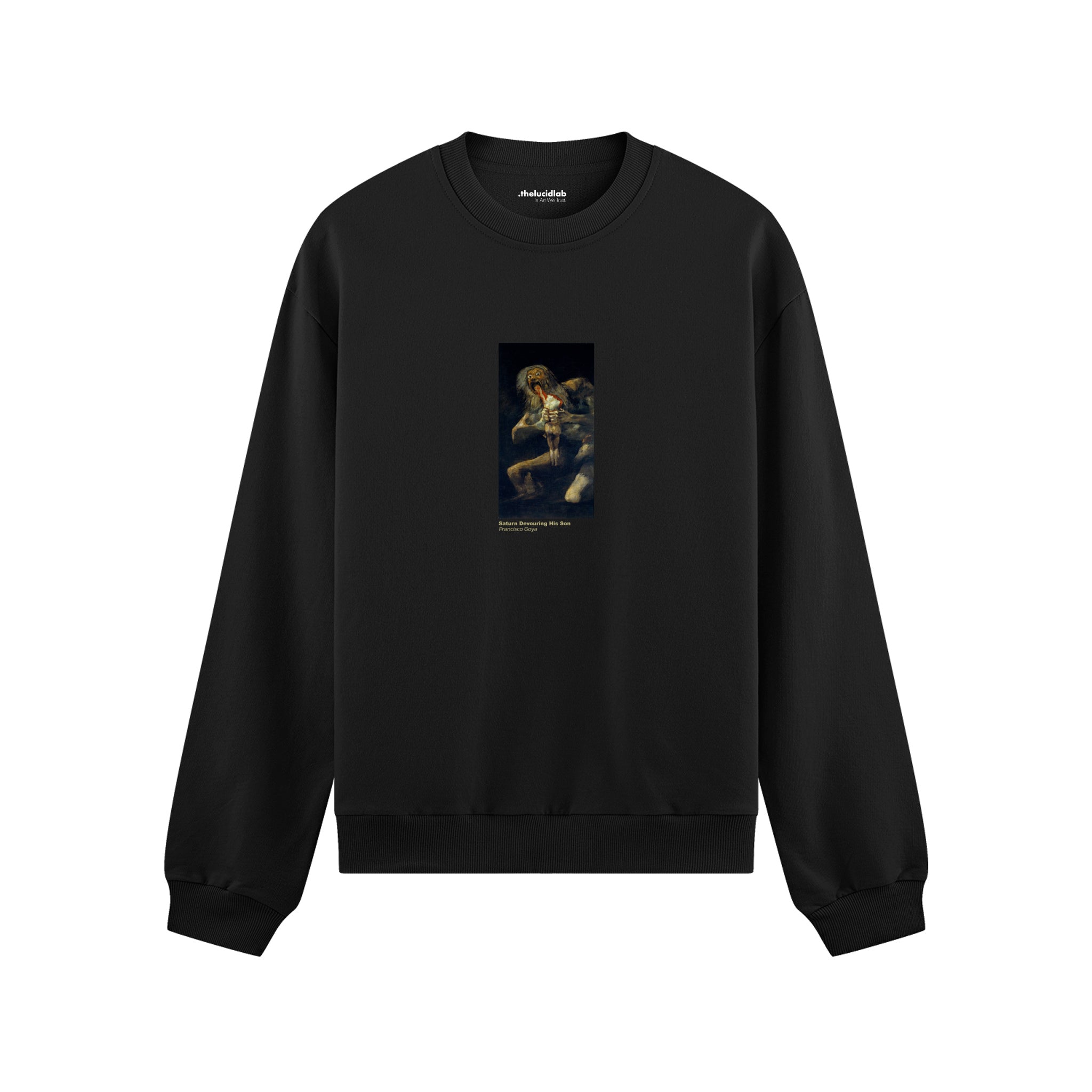 Saturn Devouring His Son Oversize Sweatshirt – Siyah