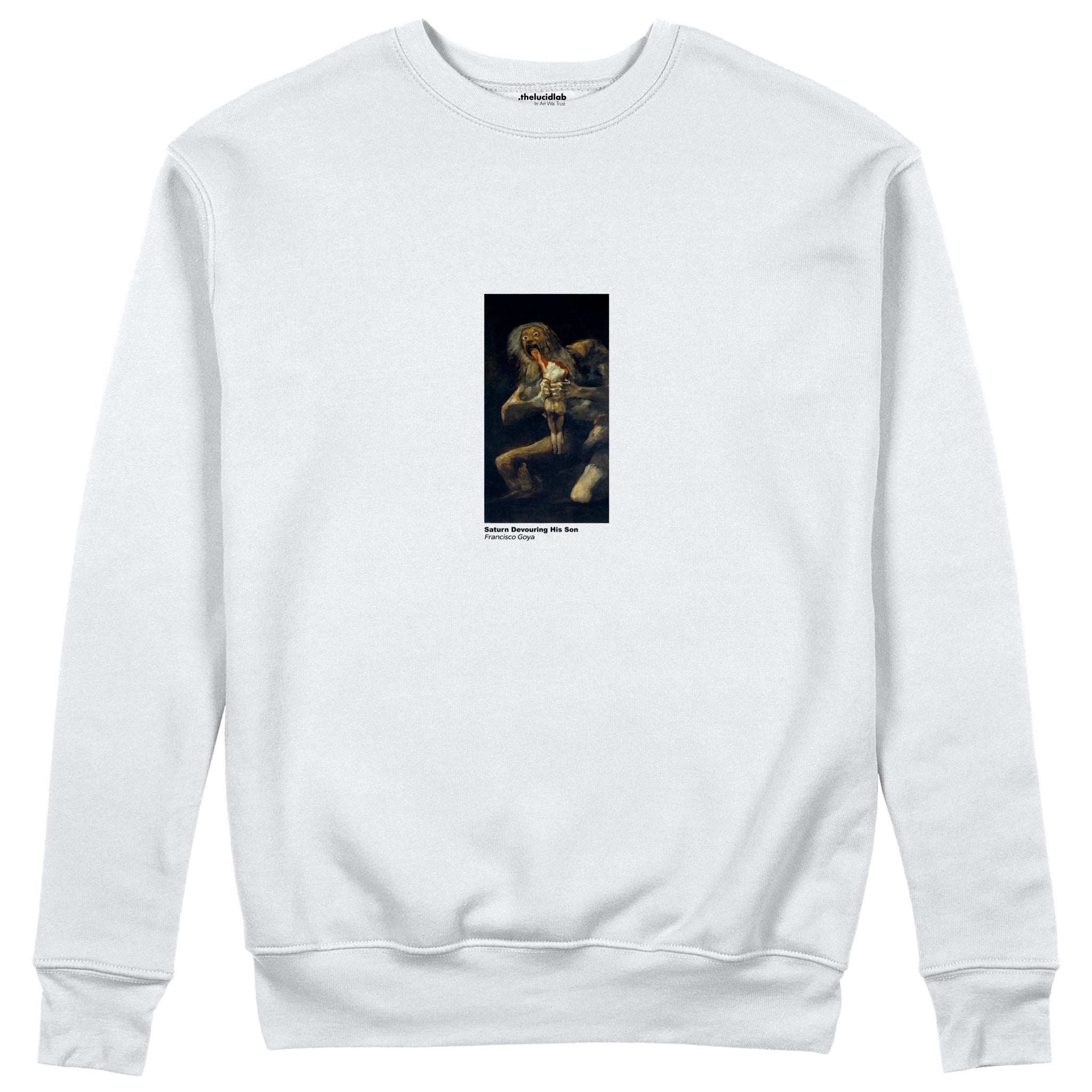 Saturn Devouring His Son Sweatshirt – Beyaz