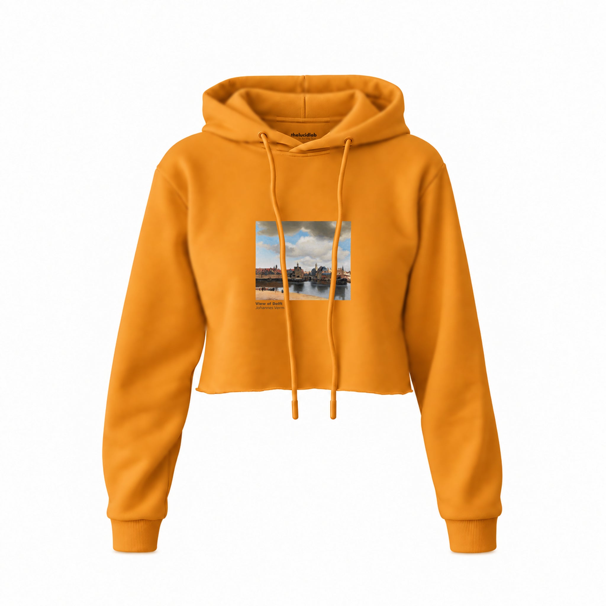 View of Delft Crop Hoodie – Turuncu