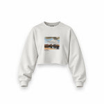 View of Delft Oversize Crop Sweatshirt – Beyaz