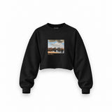 View of Delft Oversize Crop Sweatshirt – Siyah