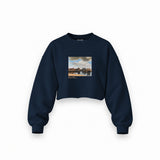 View of Delft Oversize Crop Sweatshirt – Lacivert
