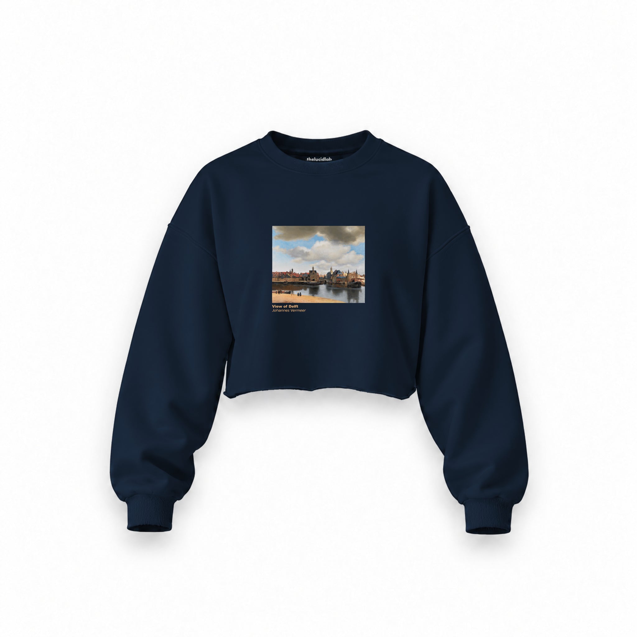 View of Delft Oversize Crop Sweatshirt – Lacivert