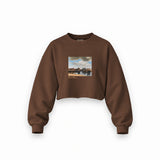 View of Delft Oversize Crop Sweatshirt – Kahverengi