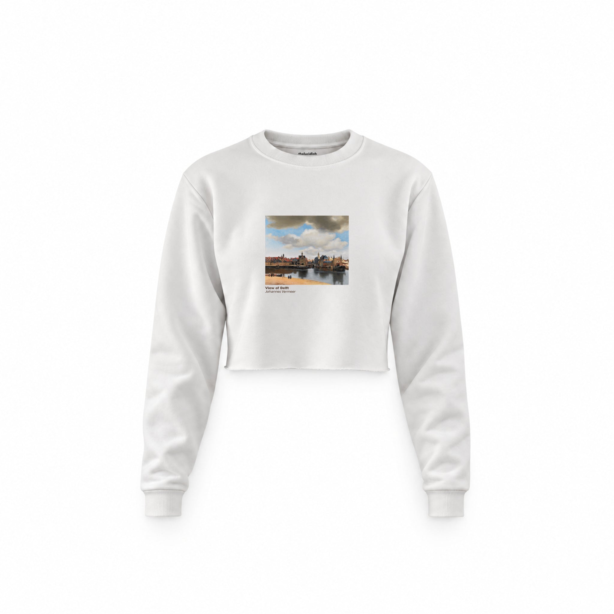 View of Delft Crop Sweatshirt – Beyaz